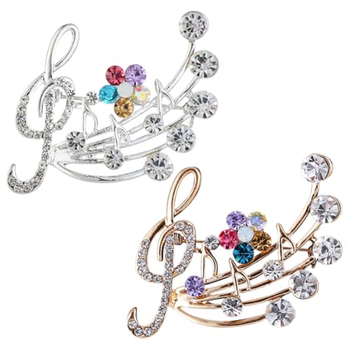 Veemoon 1 Satz Teiliges Musiknoten Broschen Für Frauen Accessoires Für Hochzeiten Partys Besondere Anlässe Stabile Leicht Anstecker Champagnergold 2 Stück von Veemoon