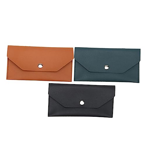 Veemoon 1 Satz Teiliges Pu Geldbeutel Für Männer Stilvolle Kartenaufbewahrung Mit Praktischem Envelope Design Für Visitenkarten Und Bargeld Schwarz Braun Grün 3 Stück von Veemoon