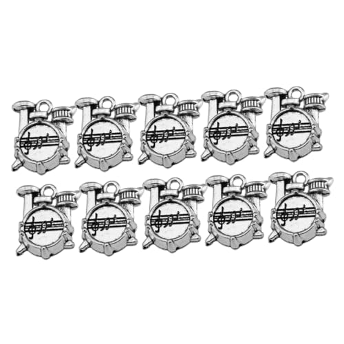 Veemoon 1 Satz Trommel Hängeteile Trommel Charms Für Bastelbedarf DIY Armband Zubehör Plattierte Schmuck Charms Massenartikel Rostfreie Accessoires Anhänger 10 Stück von Veemoon