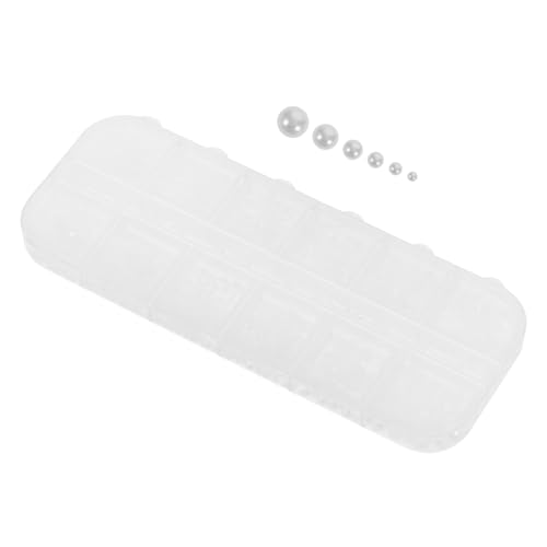 Veemoon 1 Schachtel Halbrunde Weiße Flatback Perlen Nagelkunst Schmuck Halbperlen für DIY Maniküre Nageldekoration Vielseitig für Hochzeit Party Alltag Geeignet von Veemoon