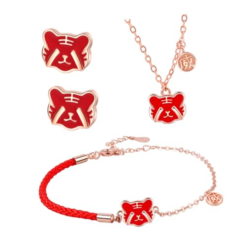 Veemoon 1 Set Thermochromes Armband Tiger Ohrstecker Schmuck 2022 Neujahrsschmuck Tigerjahr Ohrstecker Neujahr Tigerarmband Damen 2022 Tigerschmuck Tigerhalskette Kupferrot Veemoon 1 Set Thermochromes Armband Tiger Ohrstecker Schmuck 2022 Neujahrsschmuck Tigerjahr Ohrstecker Neujahr Tigerarmband Damen 2022 Tigerschmuck Tigerhalskette Kupferrot von Veemoon