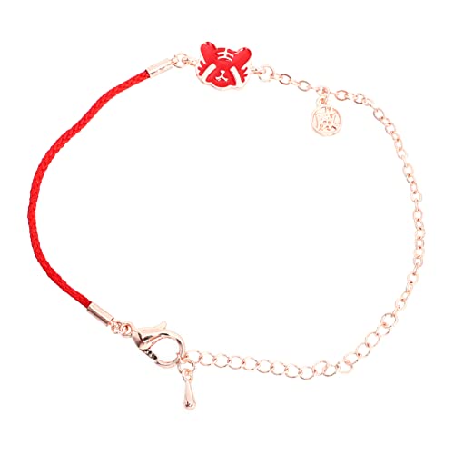Veemoon 1 Stück 2022 Frühlingsfest Präsent Armbandkette Neues Jahr Armband Handgelenkskette Armband Festival Armreif Rot Polyester von Veemoon