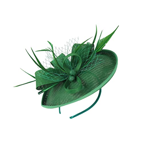 Veemoon 1 Stück Chic Haarschmuck mit Netz und Blumen für Partys Hochzeiten und Besondere Anlässe Eleganter Haarreif Dunkelgrün Langlebig und Perfektes für von Veemoon