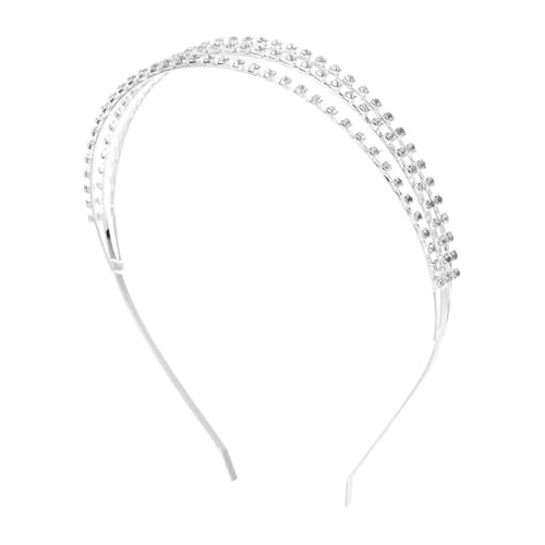 Veemoon 1 Stück Damen Haarschmuck mit Drei Schichten aus Kunst Rhinestones Haarband für Hochzeiten Partys und Besondere Anlässe Handgefertigtes Accessoire Silber von Veemoon