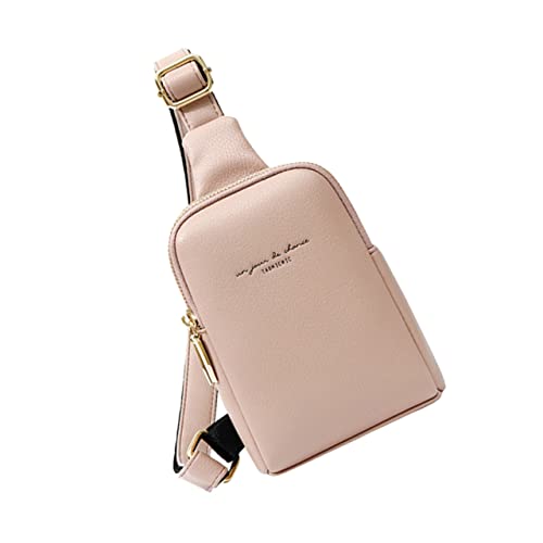 Veemoon 1 Stück Damen Hüfttasche PU Verstellbarer Schultergurt Doppelte Taschen Modisches Design für Freizeit Sport Crossbody Bag von Veemoon