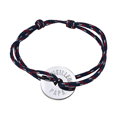 Veemoon 1 Stück Einfaches Handgewebtes Armband mit Personalisierbarem Anhänger Stilvolles für Vatertag für Männer Besondere Anlässe von Veemoon