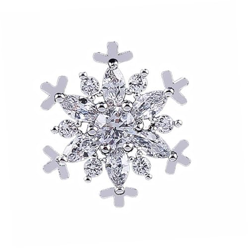 Veemoon 1 Stück Elegant Snowflake Brosche mit Kreativer Kragenclip für Damen Hemdverschluss für Partys Besondere Anlässe Perfektes Accessoire für Kleidung Taschen von Veemoon