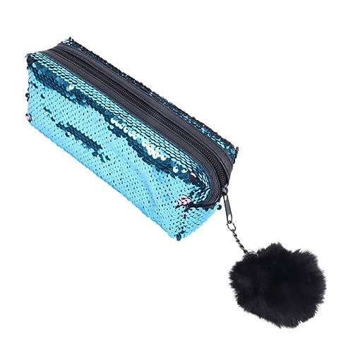 Veemoon 1 Stück Federmäppchenpaillettenfedermäppchenmakeuppencilcase Multifunktions-bleistifttasche Vielseitiger Bleistiftfall Federmäppchen Mit Pailletten Lagerung Meerjungfrau Polyester von Veemoon