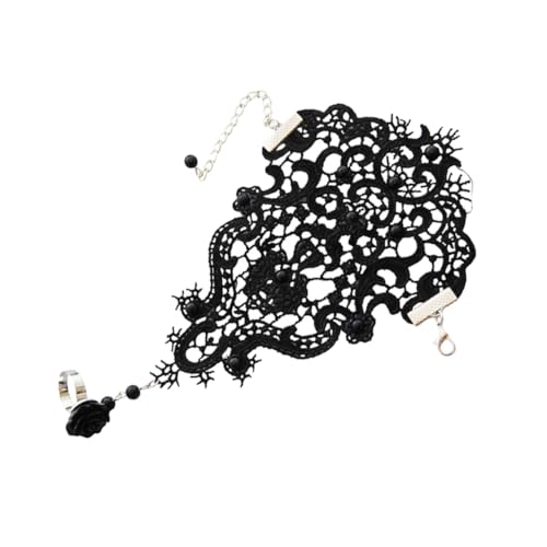 Veemoon 1 Stück Finger Handgelenk Armband mit Integriertem Ringdesign Hochzeitsaccessoire für Damen Einzigartiges Spitzenarmband Brautkleider Einfach Anzulegen zu Stilvolles Elegantes von Veemoon