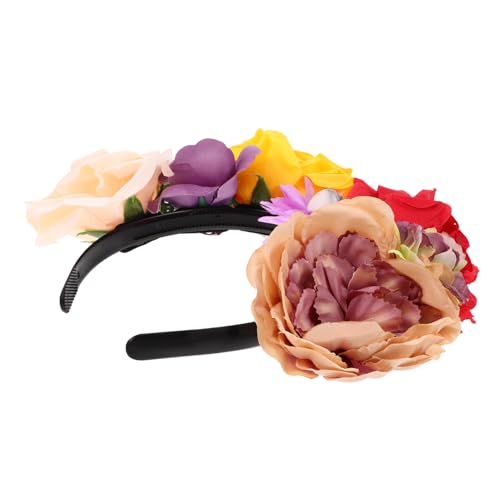 Veemoon 1 Stück Halloween Blumen Skull Head Haarschmuck Dekorativer Haarreif für Partys und Halloween Veranstaltungen Einzigartiges und Design Bequem und Leicht zu Tragen von Veemoon
