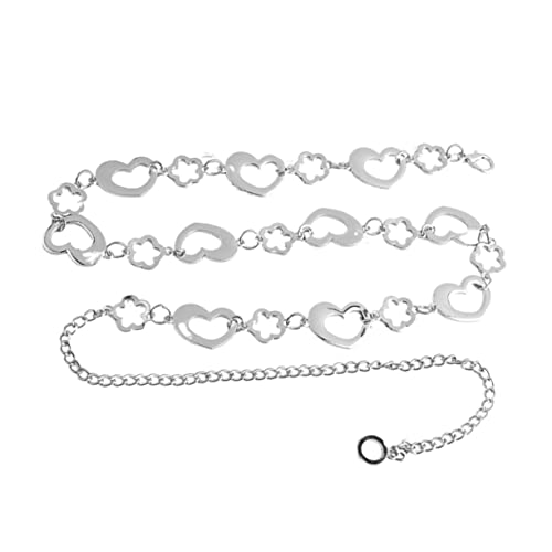 Veemoon 1 Stück Herzförmige Metall Kette Eleganter Modischer Gürtel für Frauen für Cocktailkleider Besondere Anlässe Silberne Langlebig nicht Verblassend Veemoon 1 Stück Herzförmige Metall Kette Eleganter Modischer Gürtel für Frauen für Cocktailkleider Besondere Anlässe Silberne Langlebig nicht Verblassend von Veemoon