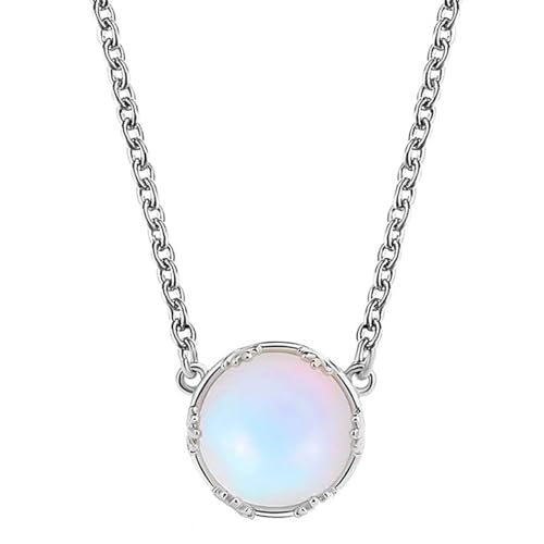 Veemoon 1 Stück Mondstein-Halskette einfach zierlich trendy Kreative Halskette Schmuckanhänger Modekette Silber Veemoon 1 Stück Mondstein-Halskette einfach zierlich trendy Kreative Halskette Schmuckanhänger Modekette Silber von Veemoon