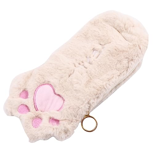 Veemoon Plüsch Katzenpfote Stifttasche Federmäppchen Für Studenten Bleistiftbeutel Aufbewahrungstasche Für Stifte Radiergummi Lineal Aus Hochwertigem Material Verarbeitung Reißfest von Veemoon