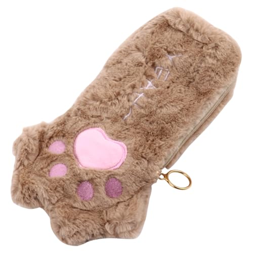 Veemoon Samtbeutel Für Bleistifte Katzenfußform Stiftbehälter Aufbewahrungstasche Für Schreibwaren Waschbarer Plüschstifttasche Kompatibel Für Reisegebrauch von Veemoon