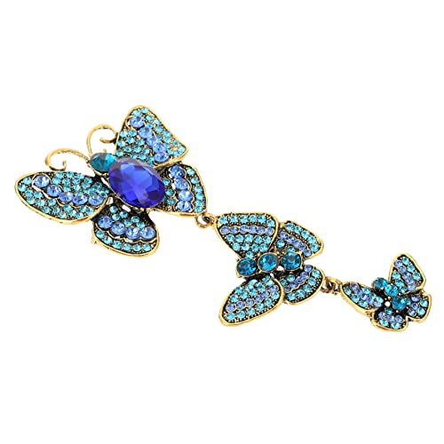 Veemoon Dekorative Brosche Stilvolle Corsage Weibliche Brustnadel Kleidungsornamente Strass-schmetterlingsbrosche Für Kleid Tasche Schal Kopftuch von Veemoon