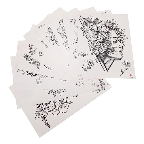Veemoon Temporäre Körperaufkleber Mit Blumenmuster Tattoos Aufkleber Aus Umweltfreundlichem Material Für Gliedmaßen, Beine, Rücken Und Glatte Oberflächen Für Partys Und Täglichen Gebrauch von Veemoon