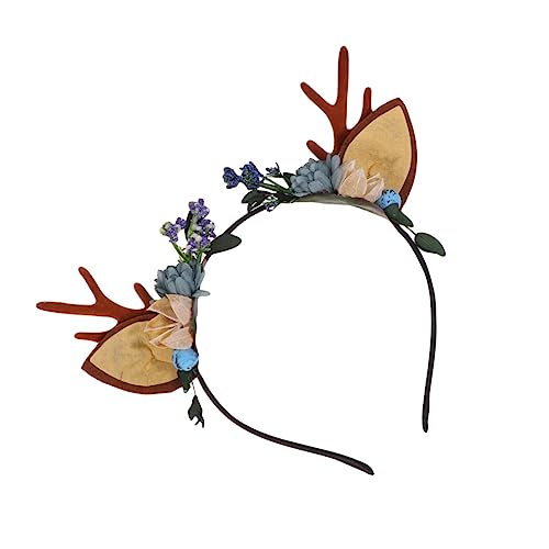 Veemoon 1stk Haarschmuck Mit Blumen Kopfschmuck Aus Hirschblüten Blumenkopfbekleidung. Elch-ohr-blumen-stirnband Damen Stirnbänder Weihnachtsstirnbänder Für Babys Fräulein Zubehör Mädchen von Veemoon