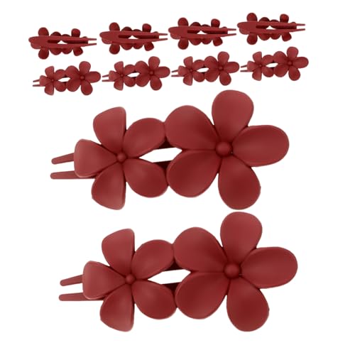 Veemoon 10stücke Teiliges Blumen-haarspangen Mattem Weinrot Haarklammern Für Damen Für Geeignet Für Und Dickes Haar Haaraccessoires von Veemoon