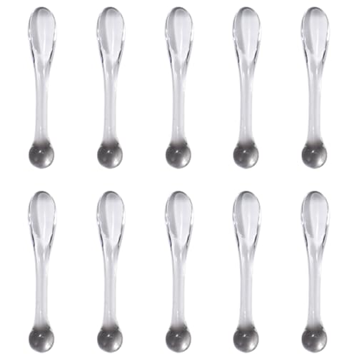 Veemoon 10 Stück Kunststoff Gesichtscremespatel Kleiner Make Up Spatel Hautpflege Löffel Wiederverwendbar für Cremes und Lotionen Hygienisch und Glatt von Veemoon
