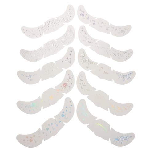 Veemoon 10 Stück Patch Gesichtsaufkleber Halloween Gesichtstattoo Make Up Aufkleber Tattoo Aufkleber Tattoo Make Up Zubehör von Veemoon