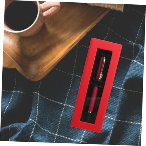 Veemoon 10 Stück Rote Geschenkbox mit Transparentem Sichtfenster Langlebige Stifteverpackung Dekorative Aufbewahrungsbox für Kugelschreiber Multifunktionaler Organizer für Büro und von Veemoon