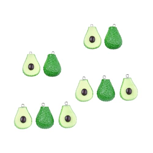 Veemoon 10 Stück Teiliges Avocado Schmuckanhänger aus Resin für DIY Ohrschmuck Halsketten Armbänder Handgefertigte Bastelmaterialien für Damen Einzigartige Accessoires für Individuelle von Veemoon