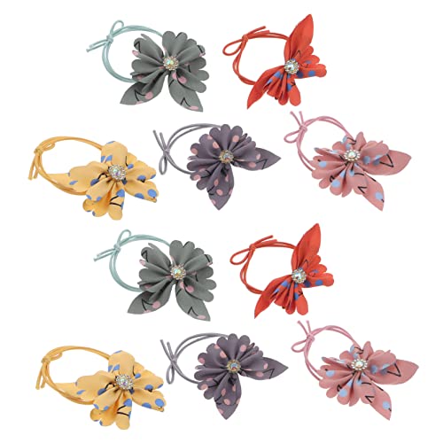 Veemoon 10 Stück Teiliges Elastisches Haargummi mit Blumenmuster Weiche Dehnbare Stoff Haarringe für Damen und Mädchen Vielseitige Haarbänder für Alltag Party und Zufällige Farbe von Veemoon