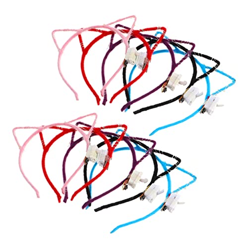 Veemoon 10 Stück Teiliges LED Katzenohren Haarreif mit Bunten Leuchtenden Lichtern Leichtes Bequemes Stirnband für Damen und Robustes Design für Party Cosplay und Karneval von Veemoon