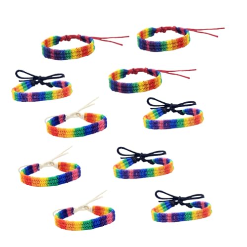 Veemoon 10 Stück Teiliges Regenbogen Armband Handgefertigte Handgelenk Dekoration für Damen Herren für Freunde Familie Robustes Design Vielseitig Einsetzbar Veemoon 10 Stück Teiliges Regenbogen Armband Handgefertigte Handgelenk Dekoration für Damen Herren für Freunde Familie Robustes Design Vielseitig Einsetzbar von Veemoon