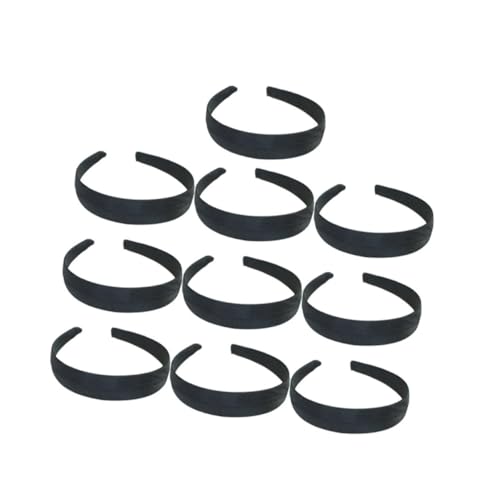 Veemoon 10 Stück Teiliges Schwarzes Breites Haarband Minimalistisches DIY Stirnband aus Strapazierfähigem Material Einfache Kopfbedeckung für Damen und Herren von Veemoon