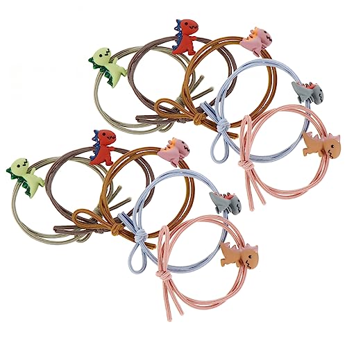 Veemoon 10 Stück Teiliges Set Kleine Dinosaurier Haargummis Elastische Haarbänder für Mädchen Farbenfrohe Haaraccessoires für Alltag und Besondere Anlässe von Veemoon