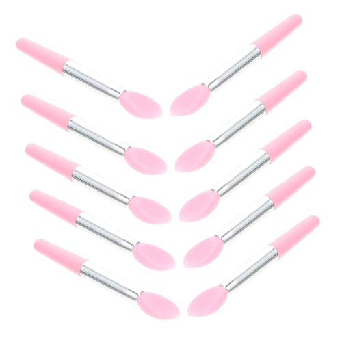 Veemoon 10 Stück Teiliges Silikon Lippenpinsel für Präzises Lippen Make Up Hautfreundlich Langlebig Leicht zu Reinigen Mitnehmen in Tasche oder Geldbörse von Veemoon