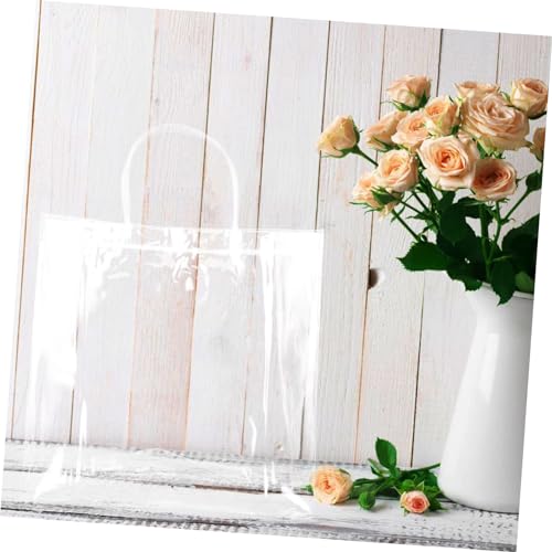 Veemoon 10 Stück Teiliges Transparente Geschenkbeutel mit Griffen Wiederverwendbare PVC Handtaschen für Party Hochzeit Geschenkverpackung Einkaufstaschen Vielseitig und Praktisch von Veemoon