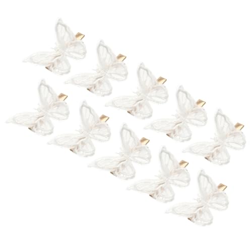 Veemoon 10 Stück Teiliges Weiße Spitzen Haarspangen für Damen Zarte Klauenclips Eleganter Haarschmuck für Frauen und Mädchen Schlichtes Design Einfach zu Tragen von Veemoon