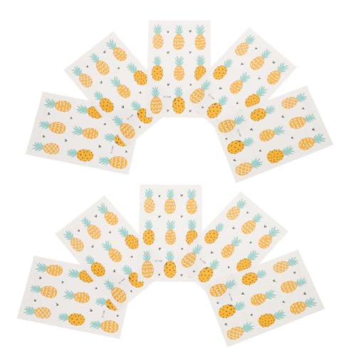 Veemoon 10 Stück Wasserfeste Ananas Temporäre Tattoos - Lustige Aufkleber Für Kindergeburtstage Und Hawaiianische Partys - Ideal Als Mitgebsel Und Kreative Körperkunst von Veemoon