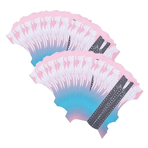 Veemoon 100 Stück Nagelverlängerungs Papierformen Schmetterlingsförmige Nail Extension Guide Sticker Einfache Anwendung für Maniküre Professionelle Nail Art Supply Geeignet für Anfänger von Veemoon