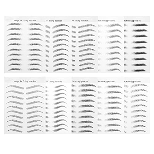 Veemoon 10blätter Augenbrauen Aufkleber Wasserfest Temporäre Augenbrauen Tattoos Sticker von Veemoon