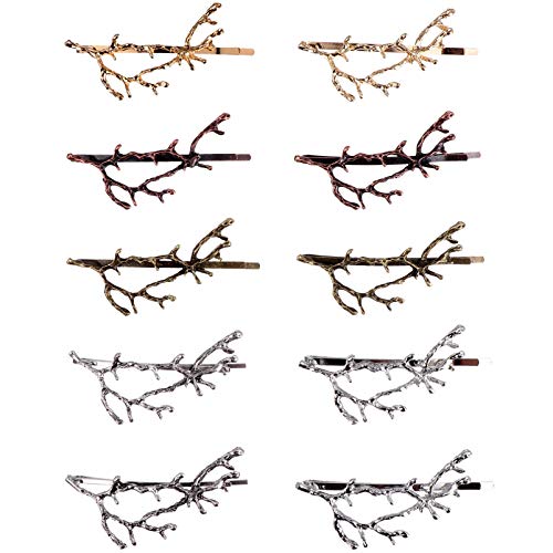 Veemoon 10 Stück Geweihzweig Haarnadeln für Mädchen Haarspangen aus Legierung Einzigartige Haarschmuck Clips Kreative Haaraccessoires für Besondere Anlässe Zarte Haarnadeln von Veemoon