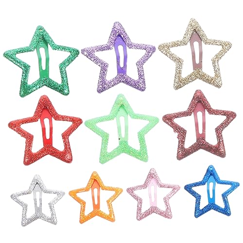 Veemoon Stern Haarspangen für Mädchen 10 Stück Metall Haarclips Kawaii Haar Accessoires für Kleinkinder Schnapp Haarspangen für Verschiedene Frisuren Sicheres Reißfestes Material von Veemoon