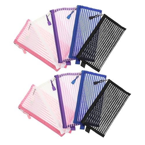 Veemoon 10stücke Netztasche Federmäppchen Durchsichtig Mit Reißverschluss Groß Für Stifte Lagerung Organizer Tasche Bleistift Tasche Mit Doppel Schreibwaren Veranstalter von Veemoon