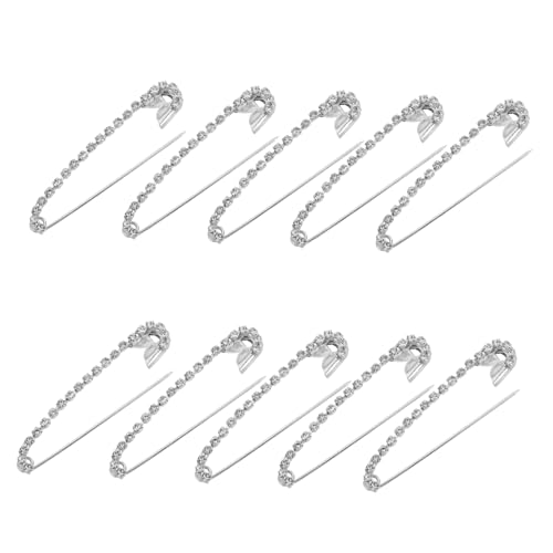 Veemoon 10stücke Strass-sicherheitsnadeln Große Sicherheitsnadeln Mit Schmuck-broschennadeln Pullover-schal-clips Perlenbroschennadel Und Modische Sicherheitsnadeln von Veemoon