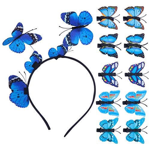 Veemoon 11 Stück Teiliges Schmetterlings Haarreif und Haarklammern für Damen Kostüm Accessoire für Partys und Fotoshootings Dekoriert mit Realistischen Schmetterlingen Veemoon 11 Stück Teiliges Schmetterlings Haarreif und Haarklammern für Damen Kostüm Accessoire für Partys und Fotoshootings Dekoriert mit Realistischen Schmetterlingen von Veemoon