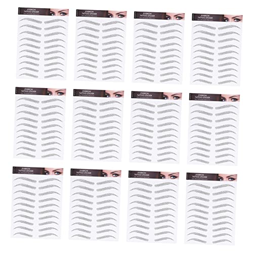Veemoon 12 Blätter 4D Augenbrauen Tattoos Aufkleber – Wasserdichte - Haarähnliche Transfers Für Perfekte Augenbrauen – Ideale Gestaltungsschablonen Für Und Mädchen von Veemoon