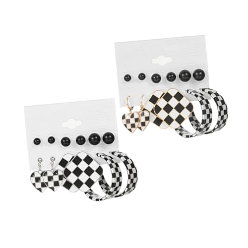 Veemoon 12paare Geometrische Karierte Ohrstecker Für Frauen Leichtgewichtige Dangle Ohrringe Für Alltag Und Besondere Anlässe Stilvolles Accessoire Für Modebewusste Mädchen von Veemoon