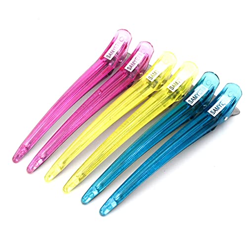 Veemoon 12 Stück Haarklammer Haarspangen Nahtlose Haarabteilclips Langes Munddesign für Friseure und Damen Robust und Langlebig für Haarschnitte und DIY Stylings von Veemoon