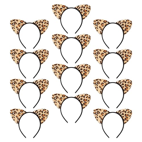 Veemoon Stirnband mit Katzenohren im Leopardenmuster Flauschig und Bequem für Damen Kostümzubehör für Mottopartys Cosplay und Mehr von Veemoon