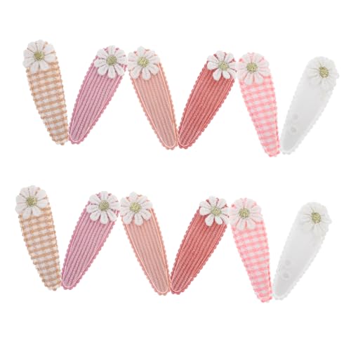Veemoon 12 Stück Teiliges Blumen Haarspangen für Mädchen Bunte Stoff Haarklammern mit Sonnenblumenmuster Rutschfeste Haarschmuck Accessoires für Haartypen und Styles Vielseitig und von Veemoon