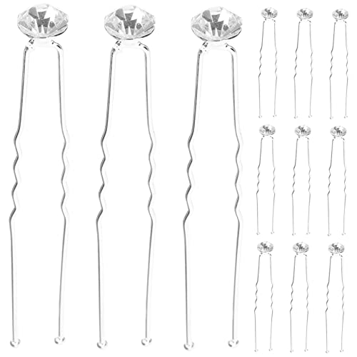 Veemoon 12 Stück Teiliges Braut Haarnadeln mit Funkelnden Strasssteinen U Förmige Haargabeln für Damen Modischer Haarschmuck für Hochzeit Party und Alltag Leicht und Vielseitig von Veemoon