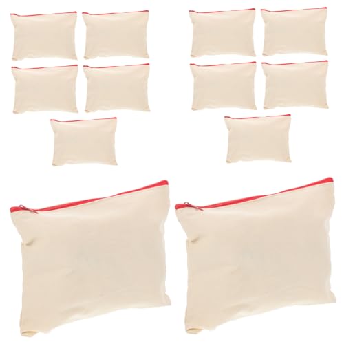 Veemoon 12 Stück Teiliges Canvas Pencil Bag Quadratische Federmäppchen mit Glattem Reißverschluss Große Kapazität Leichte Stifttasche für Schule und Büro Zufällige Zufällige Farbe von Veemoon