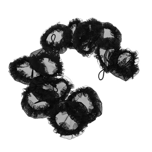 Veemoon 12 Stück Teiliges Elastisches Spitzen Haarnetz für Damen Verstellbar Großer Geeignet für Ballerina Dutt Bankangestellte Flugbegleiterinnen Professioneller Haarfixierer für von Veemoon
